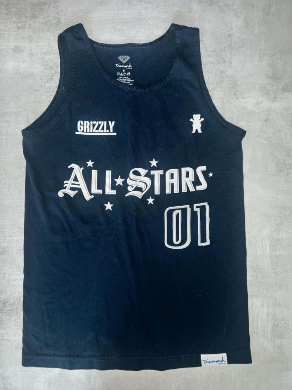 Diamond Supply Co. Black All-Stars Tank Top with White Graphics